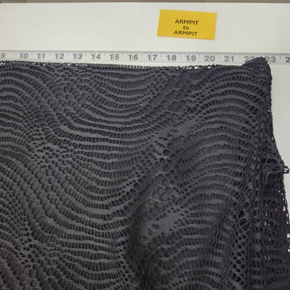 Melissa Paige Fringe Top Womens XL Black Blouse Boho Witchy Goth Whimsy 0207 - Picture 5 of 6